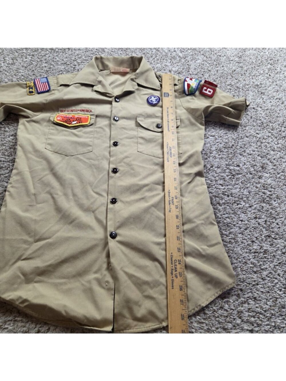 Boy Scouts of America Shirt Mens Small Beige Button Up - Picture 4 of 7